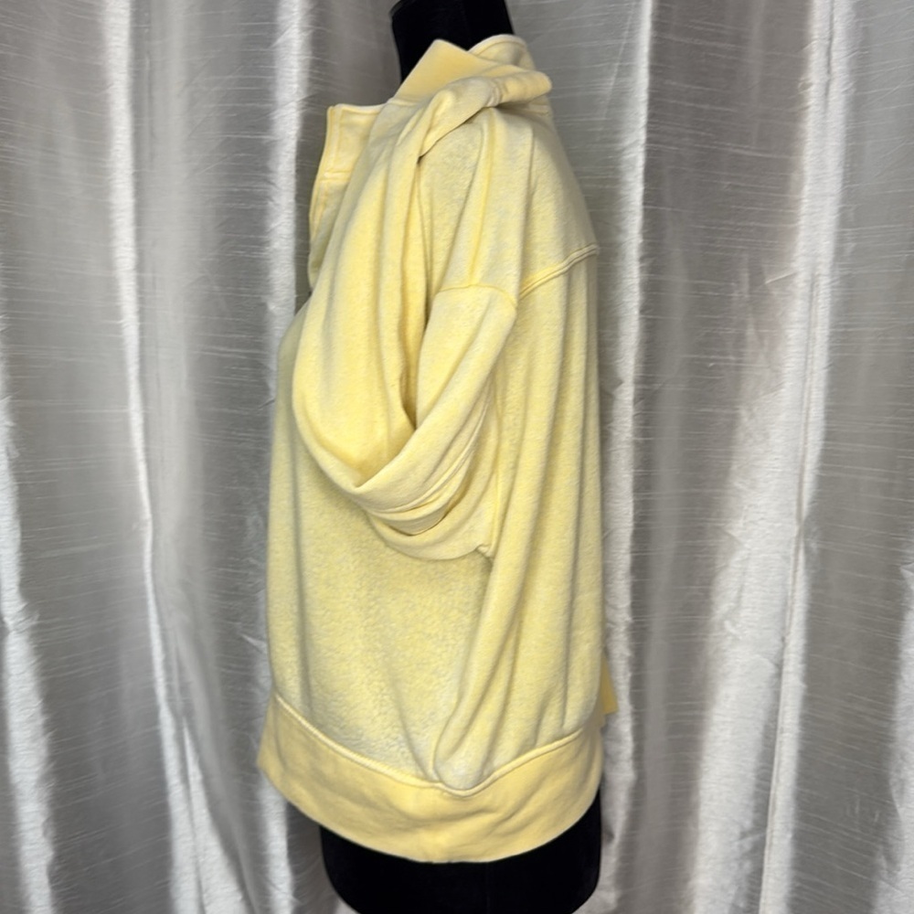 Double Zero 1/4 Zip Drop Shoulder Women’s Large Lightweight Yellow Sweatshirt - Picture 4 of 8